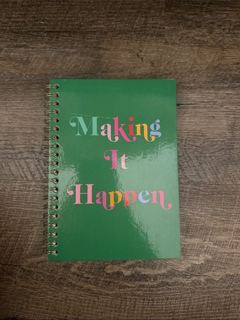 Making It Happen Green Spiral Notebook